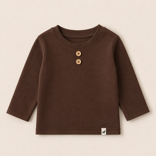 Camisa Buttons Mocha Longo