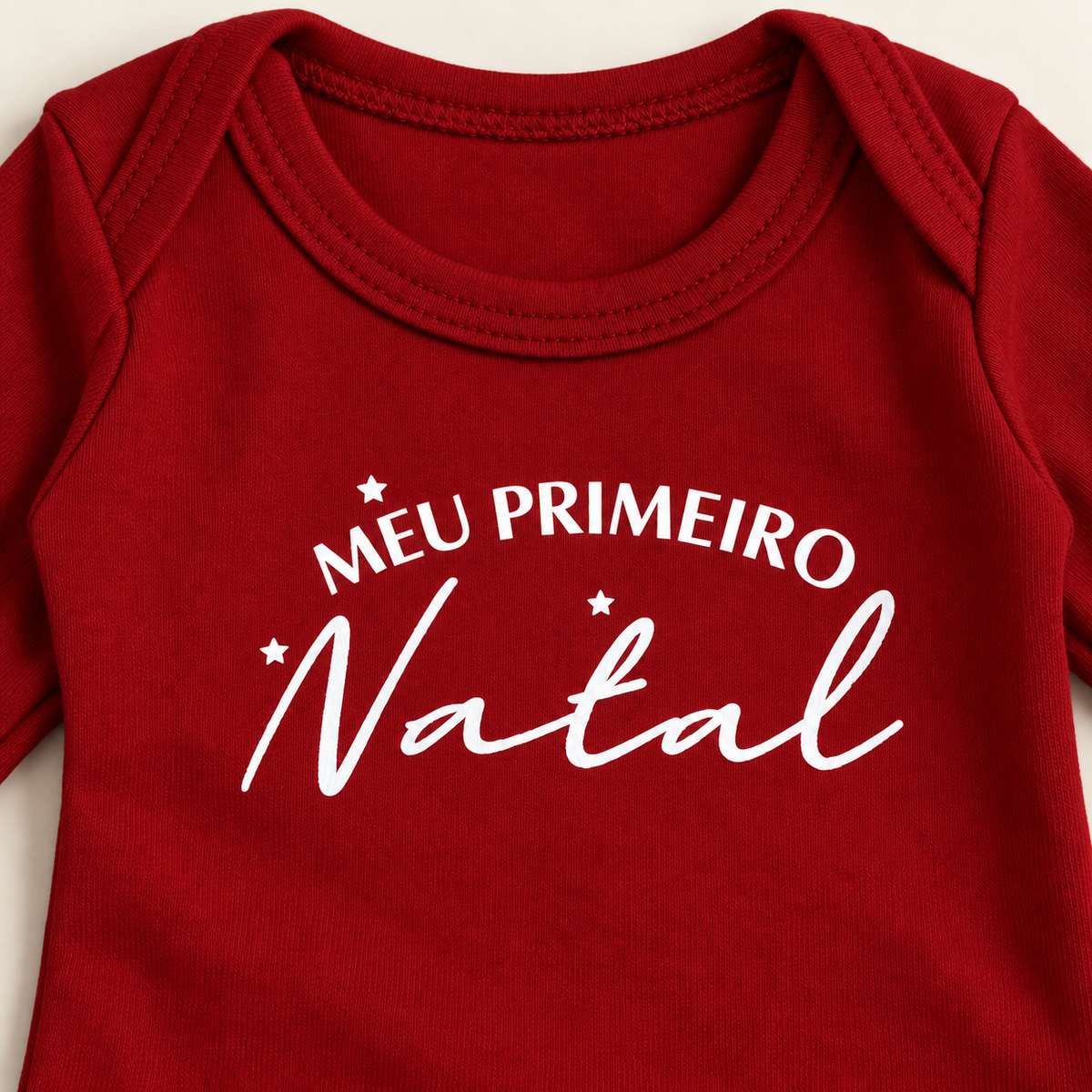 Conjunto Bebê Algodão Meu Primeiro Natal Longo Red