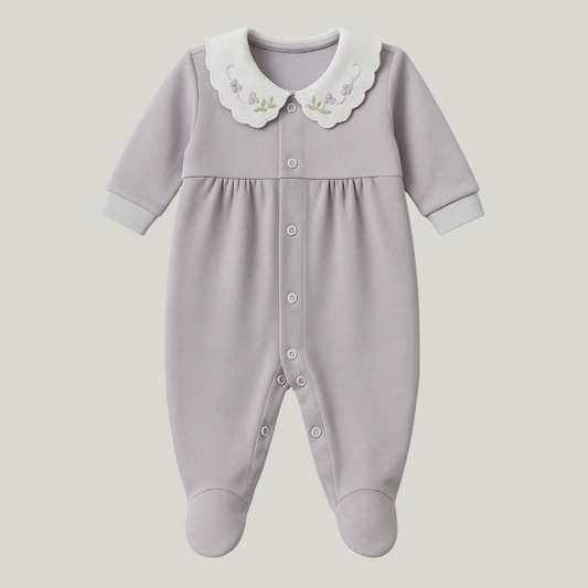 Macacão Bebê Menina Prematuro Algodão Lavanda