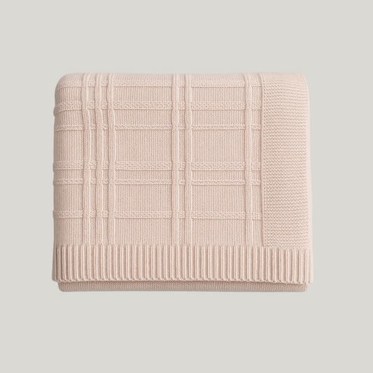 Manta Bebê Tricot Saída Maternidade Primeiros Meses Rose