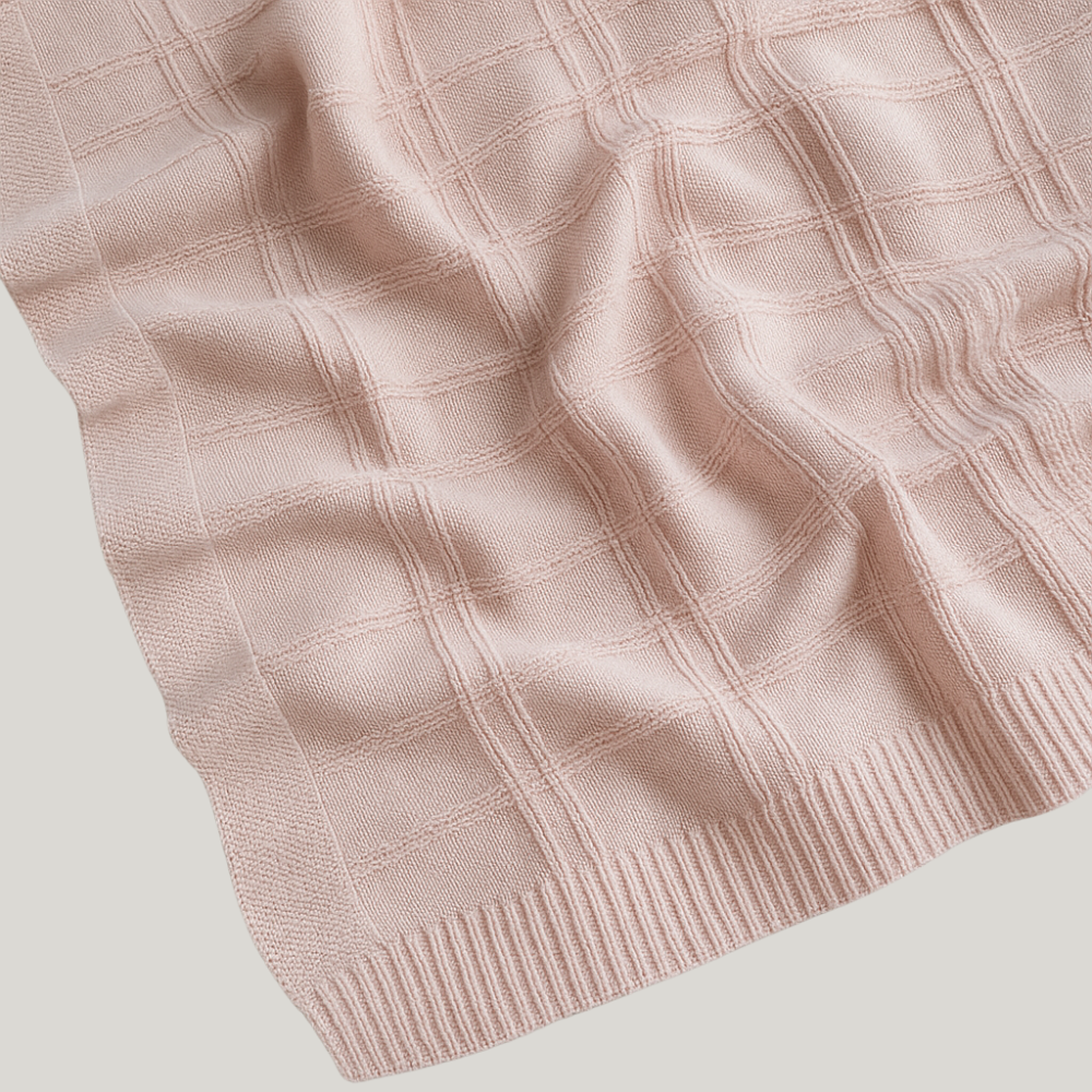 Manta Bebê Tricot Saída Maternidade Primeiros Meses Rose