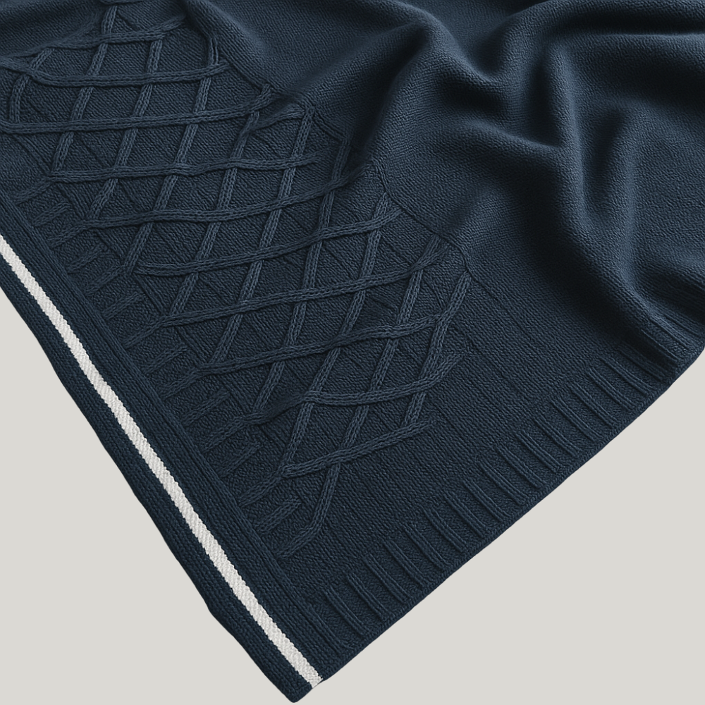 Kit Saída Maternidade Menino Tricot 3 Peças Cloud Marinho