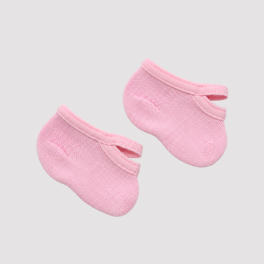 Meia bebê Sapatilha Com Tira Prende No Pé Rosa