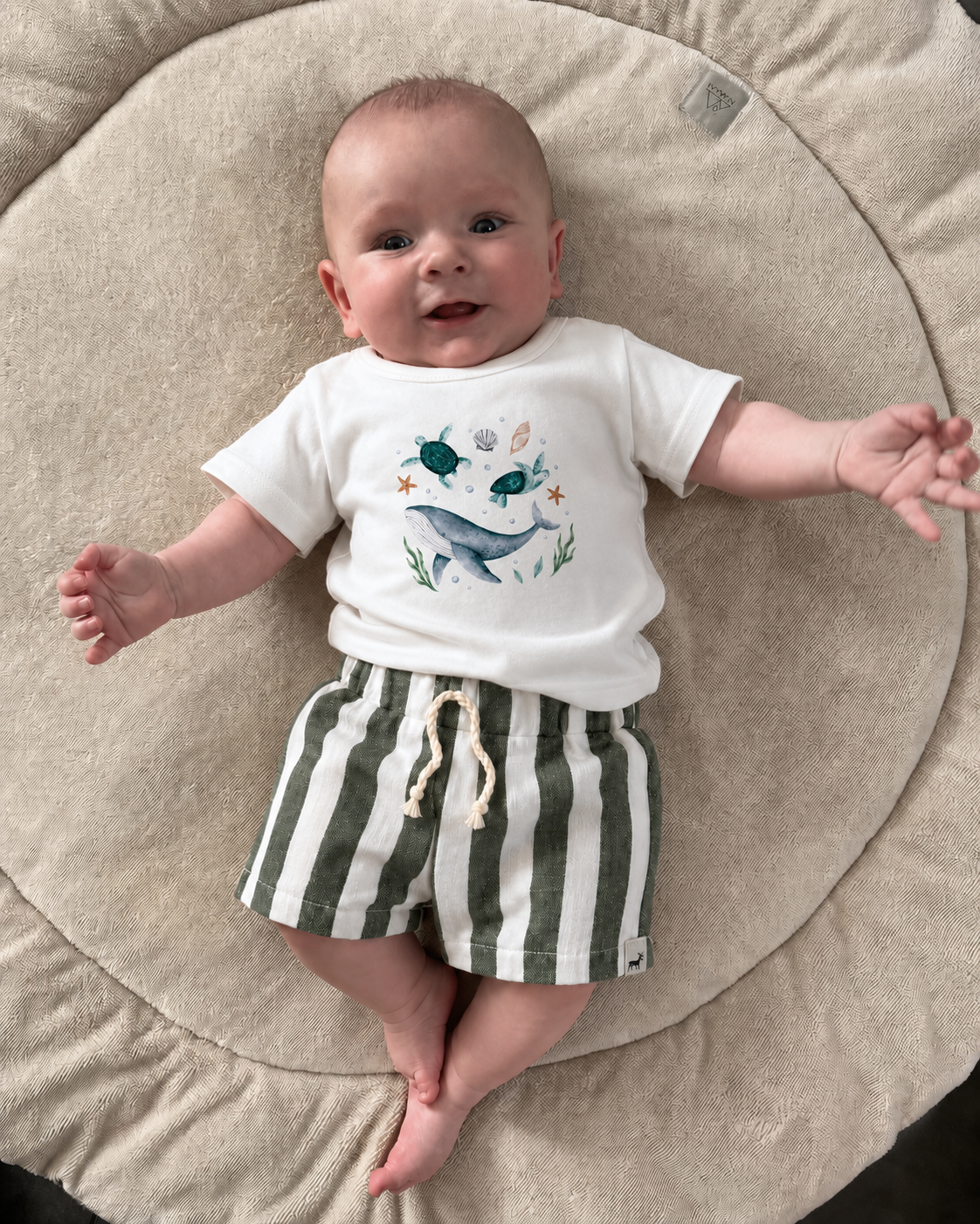 Conjunto Bebê Algodão Fundo do Mar