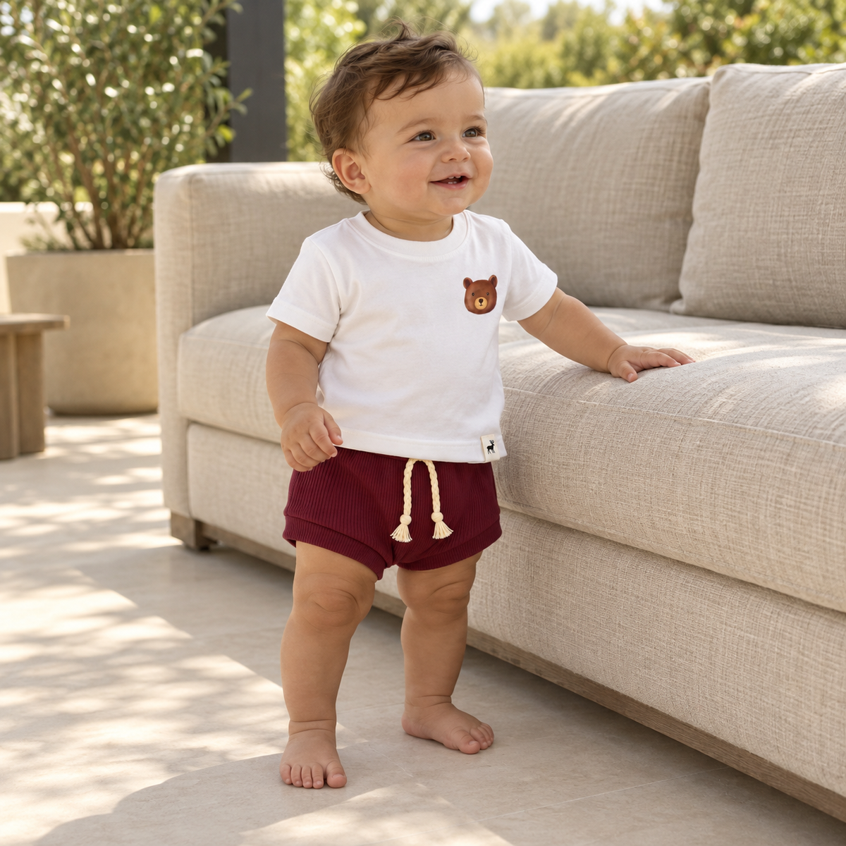 Conjunto Bebê Style Bear Bordo