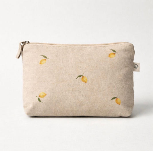 Necessaire Ecológica Algodão Lemon Bege
