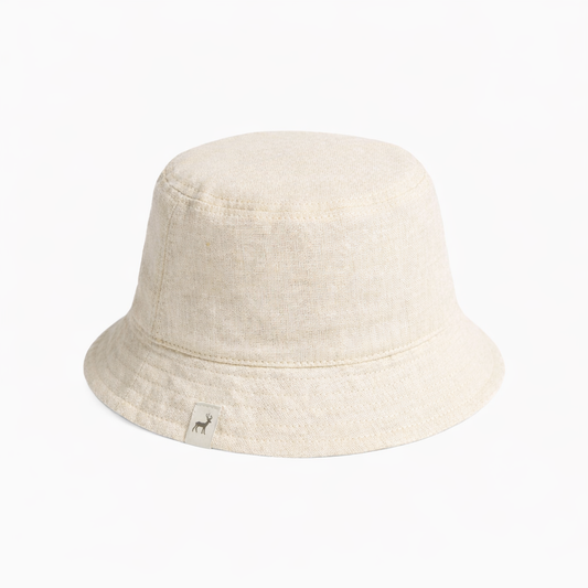 Chapeu de Sol Infantil Bebê Bucket Linho Cru