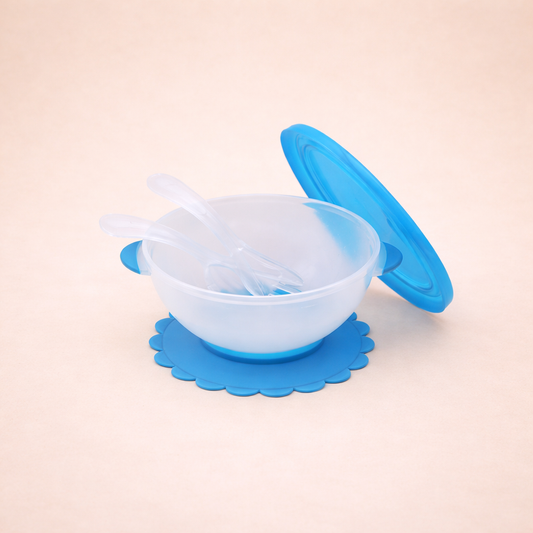 Kit Bowl e Talheres Azul Bpa Free