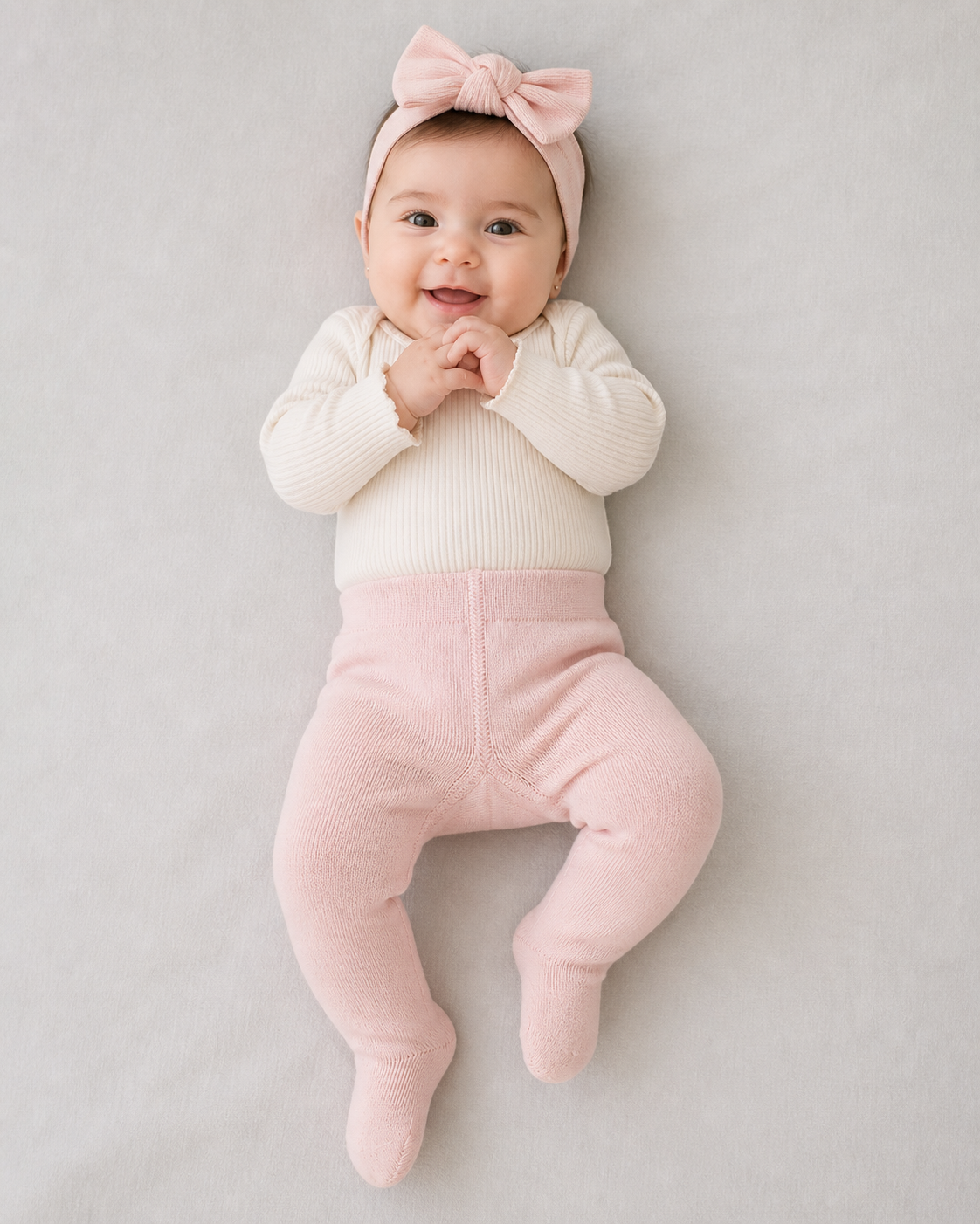 Meia Calça Bebê Fio Duplo Rosa