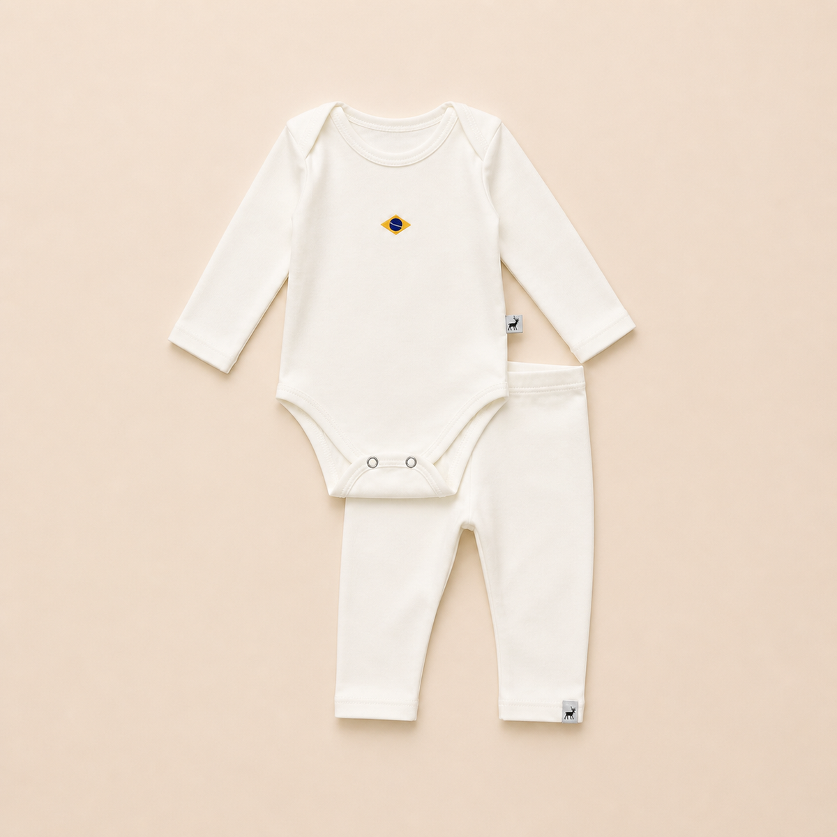 Conjunto Orgânic Algodão Longo Brasil Off White
