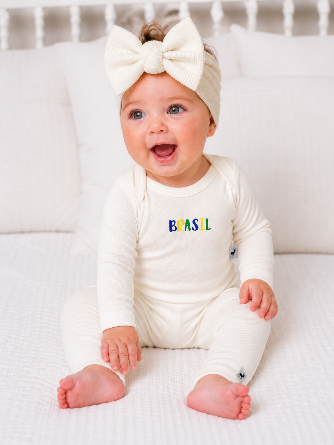 Conjunto Orgânic Algodão Longo Brasileirinho Off White