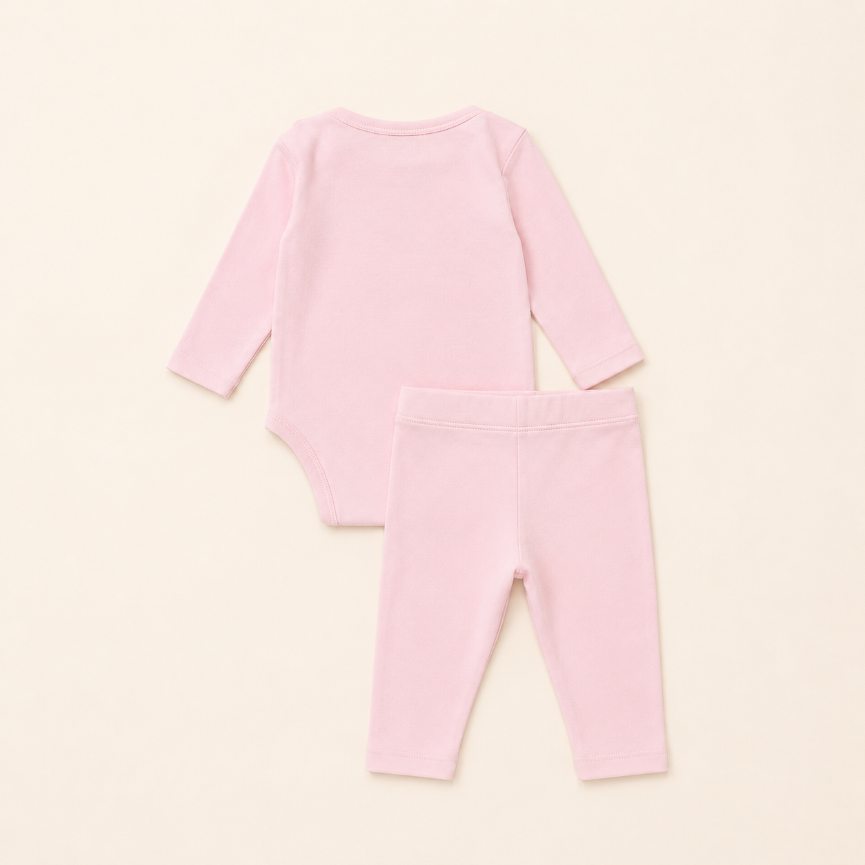 Conjunto Bebê Algodão Organic Buttons Longo Rosa