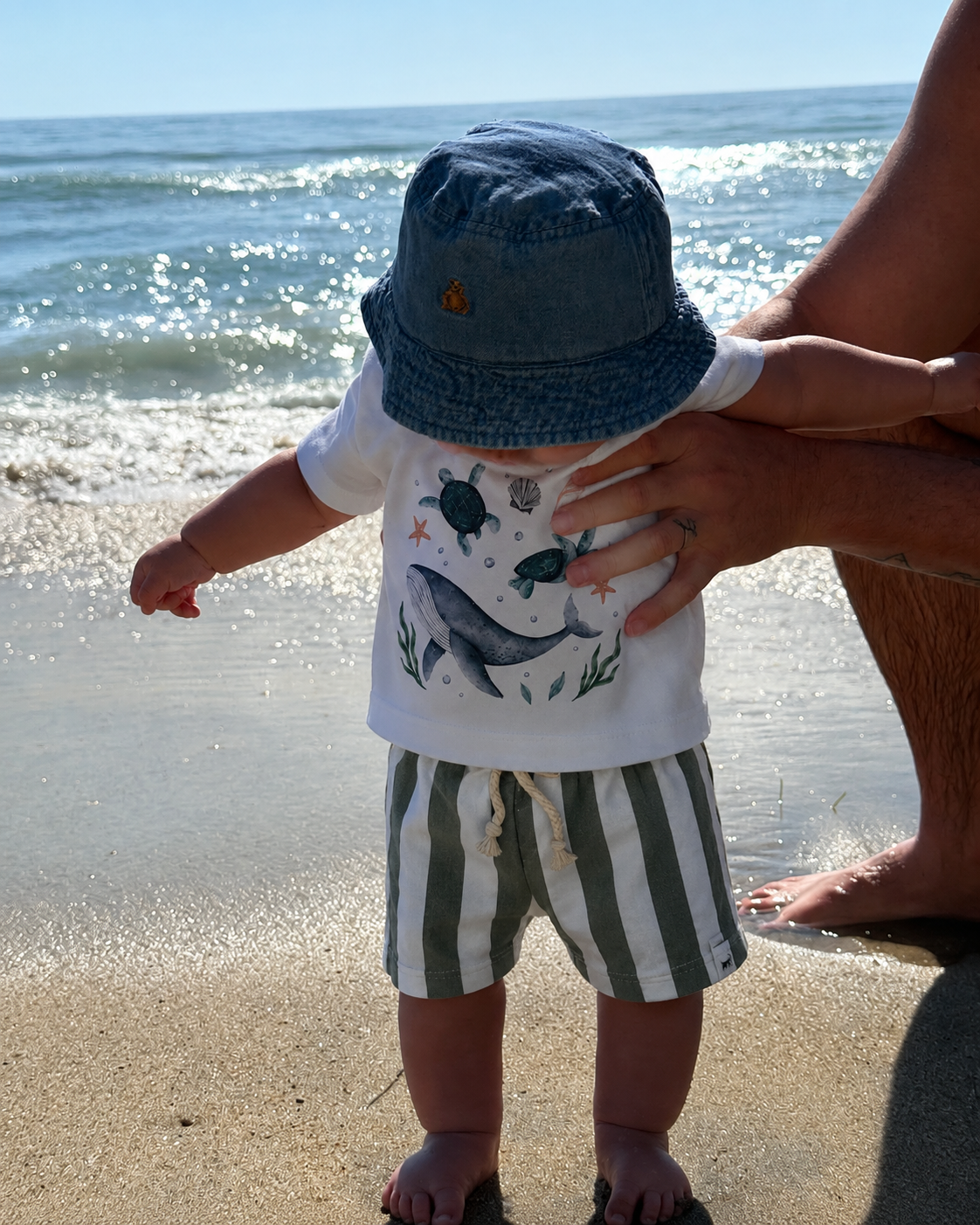 Conjunto Bebê Algodão Fundo do Mar