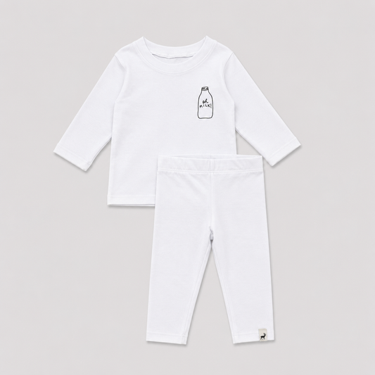 Conjunto Algodão Oh Milk White Longo