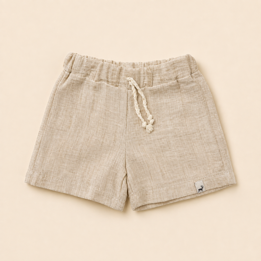 Short Bebê Linho Beach Caqui