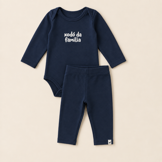 Conjunto Orgânic Algodão Xodó Marinho