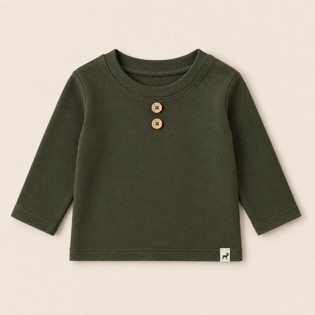 Camisa Buttons Musgo Longo