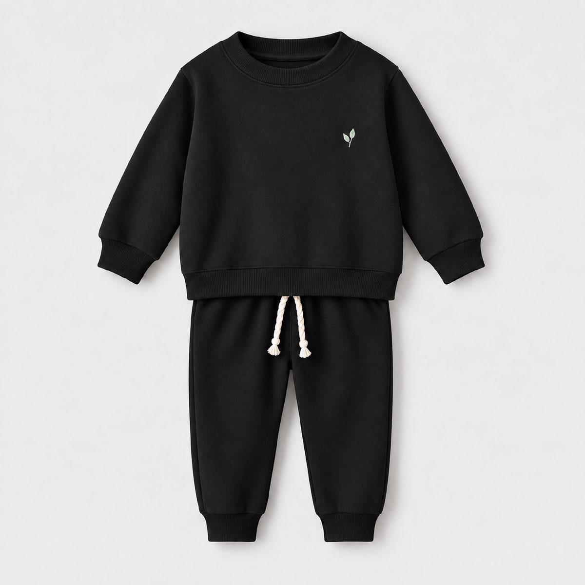 Conjunto Bebê Moletom Comfy Garden Black