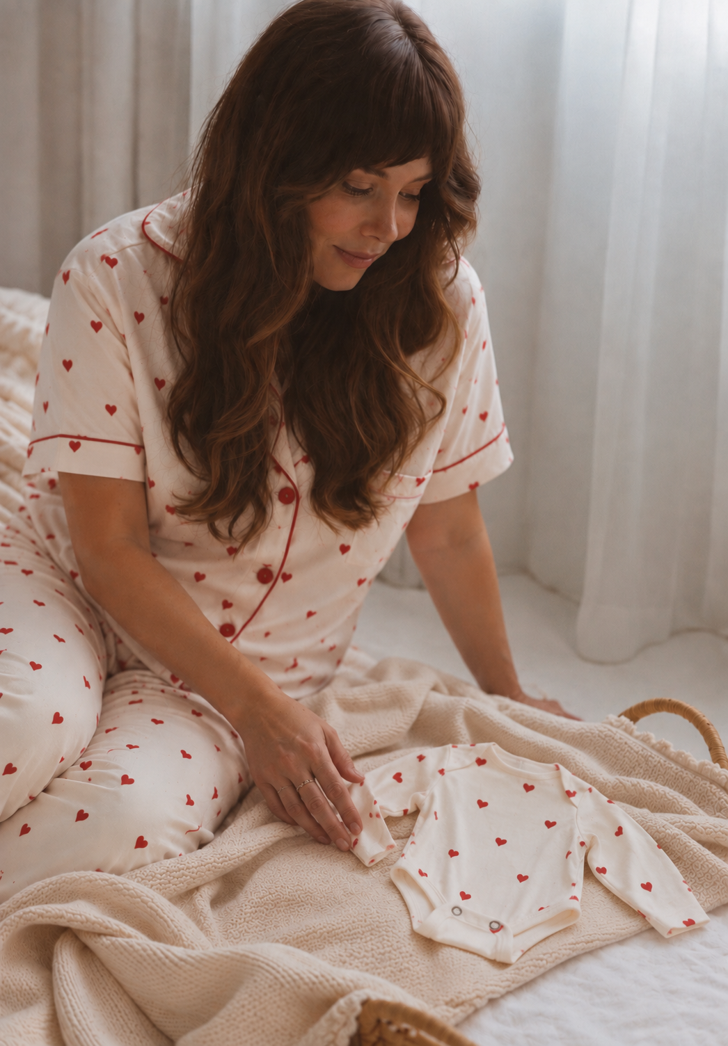 Pijama Feminino Curto Aberto Margot Amour Vermelho