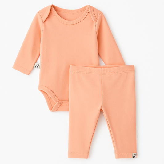 Conjunto Bebê Algodão Orgânic Salmão