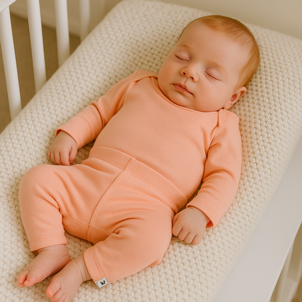 Conjunto Bebê Algodão Orgânic Salmão