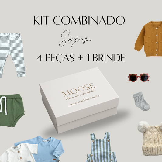 Kit bebê Combinado Exclusivo Menina 4 peças + 1 Brinde