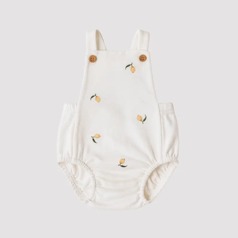 Jardineira Bebê Algodão Lemon White