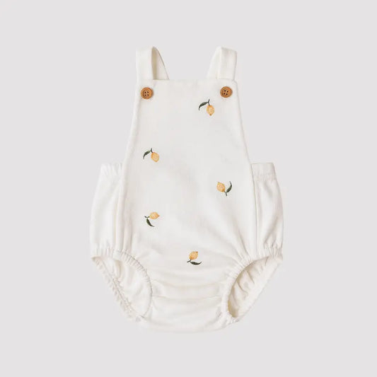 Jardineira Bebê Algodão Lemon White
