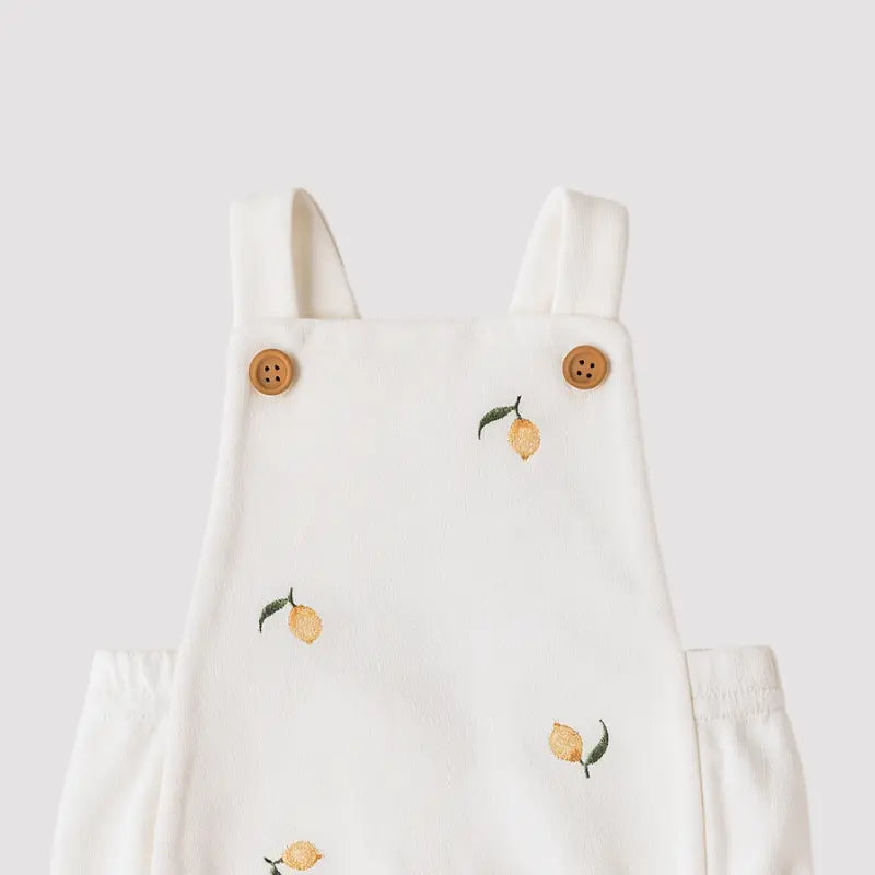 Jardineira Bebê Algodão Lemon White