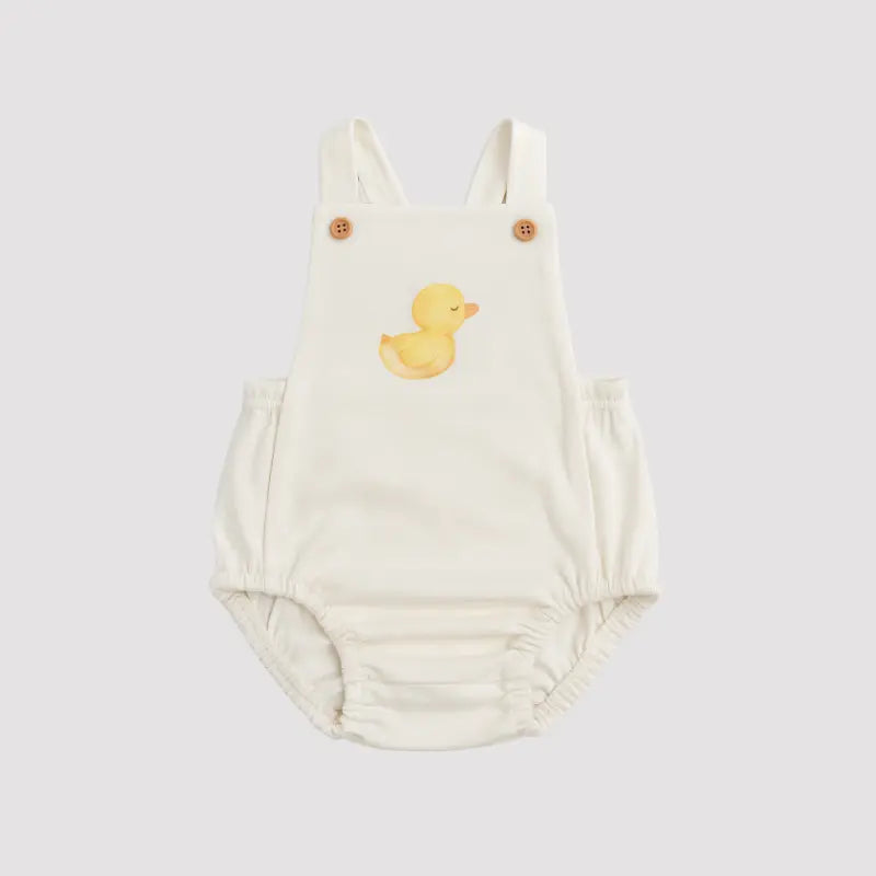 Jardineira Bebê Algodão Patinho