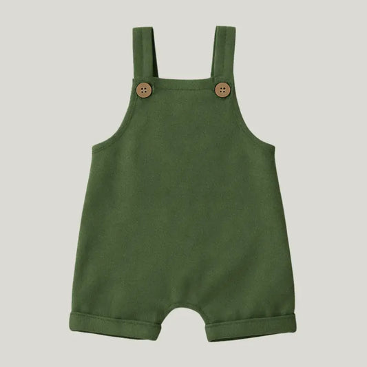 Jardineira Bebê Leif Linho Verde Musgo