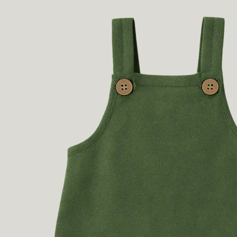 Jardineira Bebe Leif Linho Verde Musgo