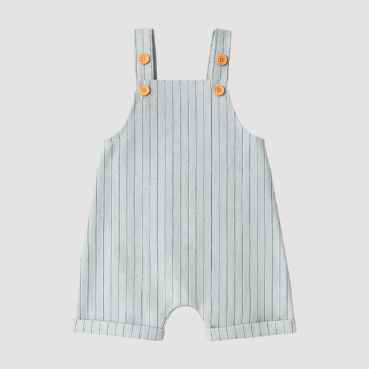 Jardineira Bebê Leif Listras Cinza