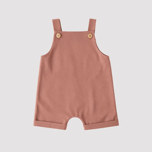 Jardineira Bebe Menina Leif Linho Rose