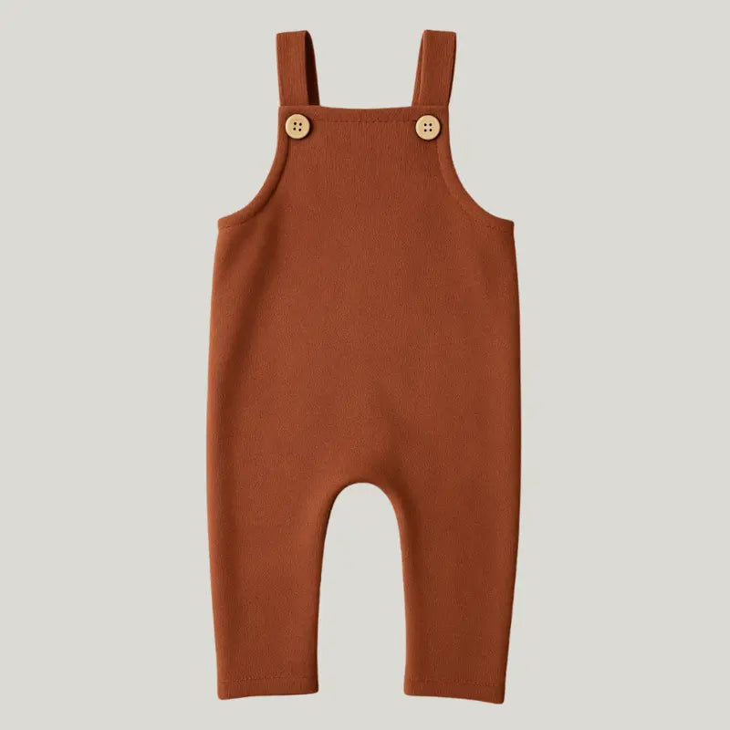 Jardineira Bebe Moletom Ocre