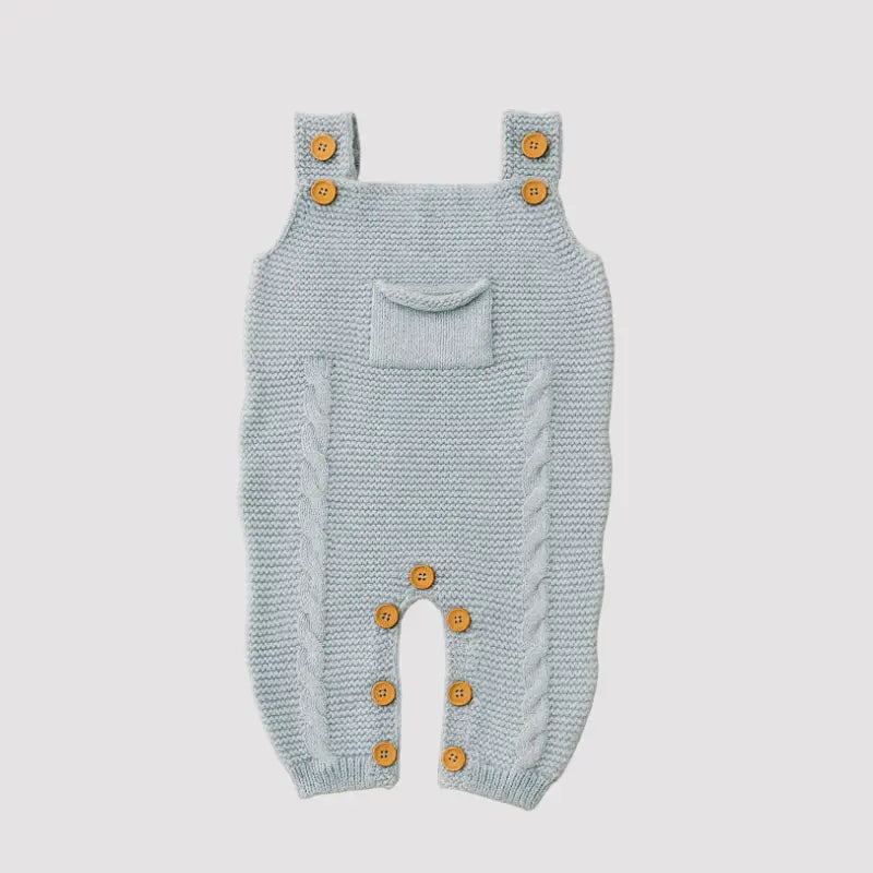 Jardineira Bebe Tricot Sweet Blue