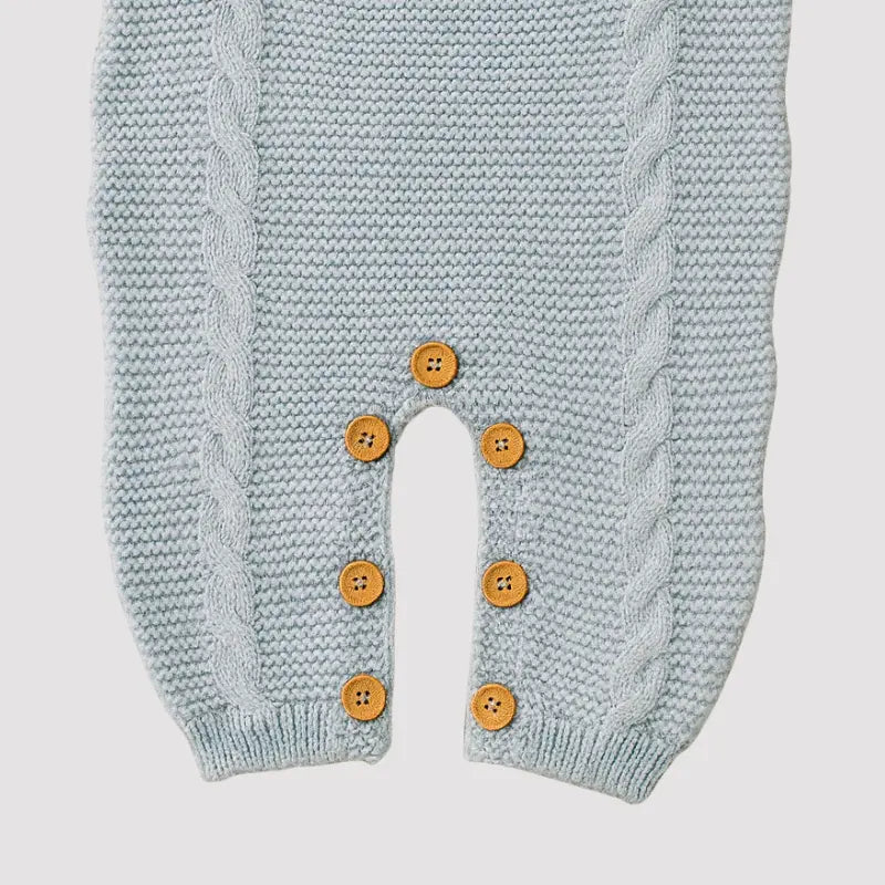 Jardineira Bebe Tricot Sweet Blue