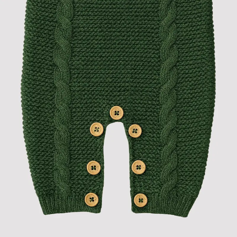 Jardineira Bebe Tricot Sweet Musgo