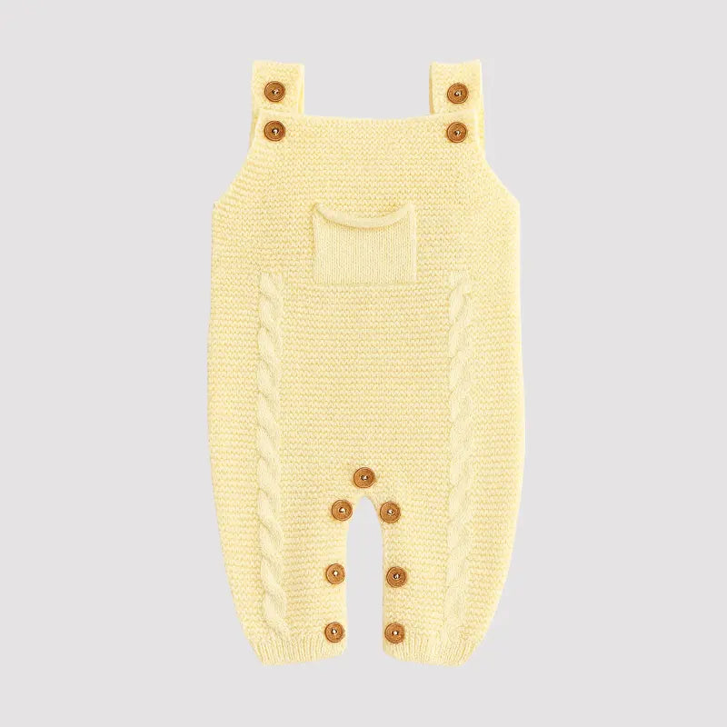 Jardineira Bebe Tricot Sweet Yellow