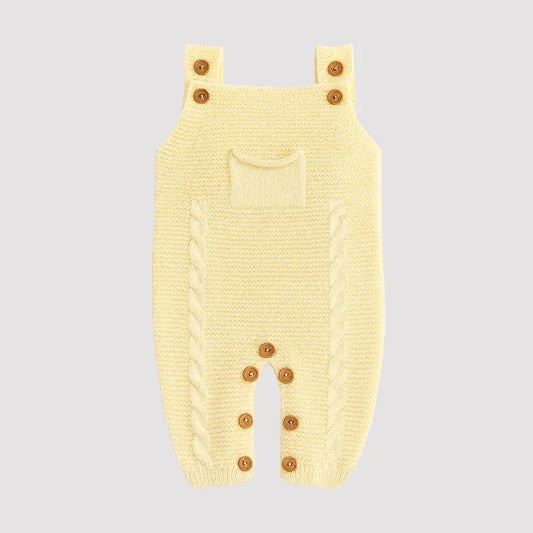 Jardineira Bebe Tricot Sweet Yellow