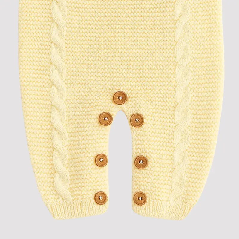 Jardineira Bebe Tricot Sweet Yellow