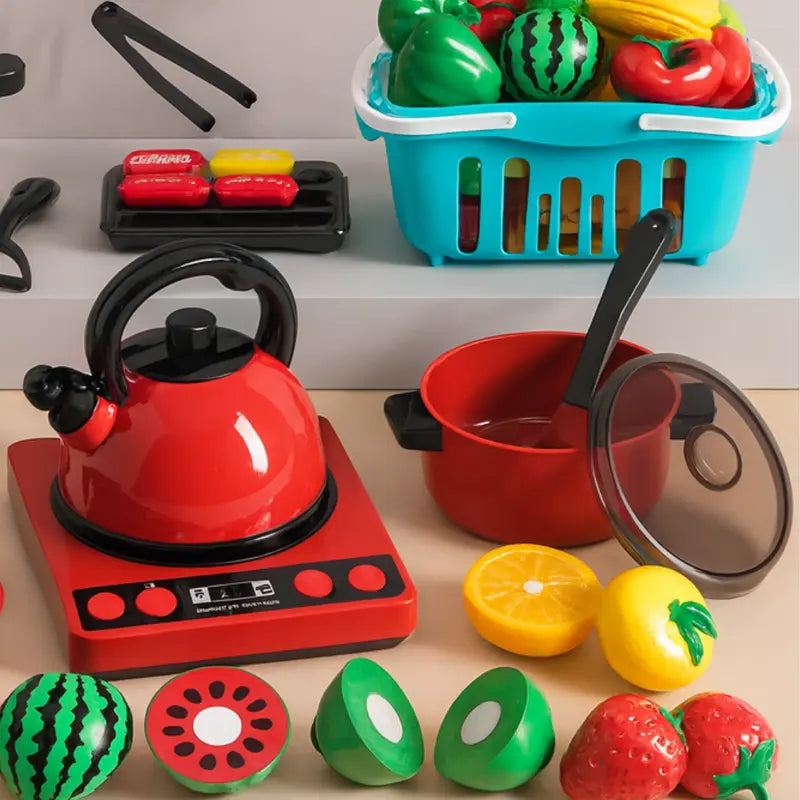 Kit 32 Peças Simulador de Cozinha Kitchen Toys Premium