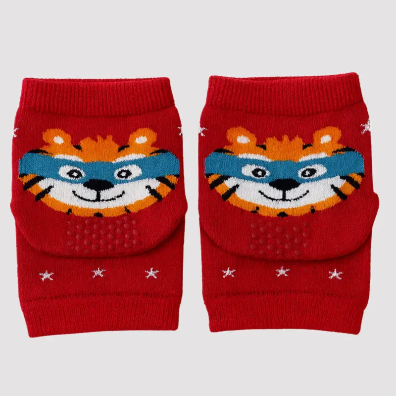 Kit Joelheira Meia Tigre Vermelha