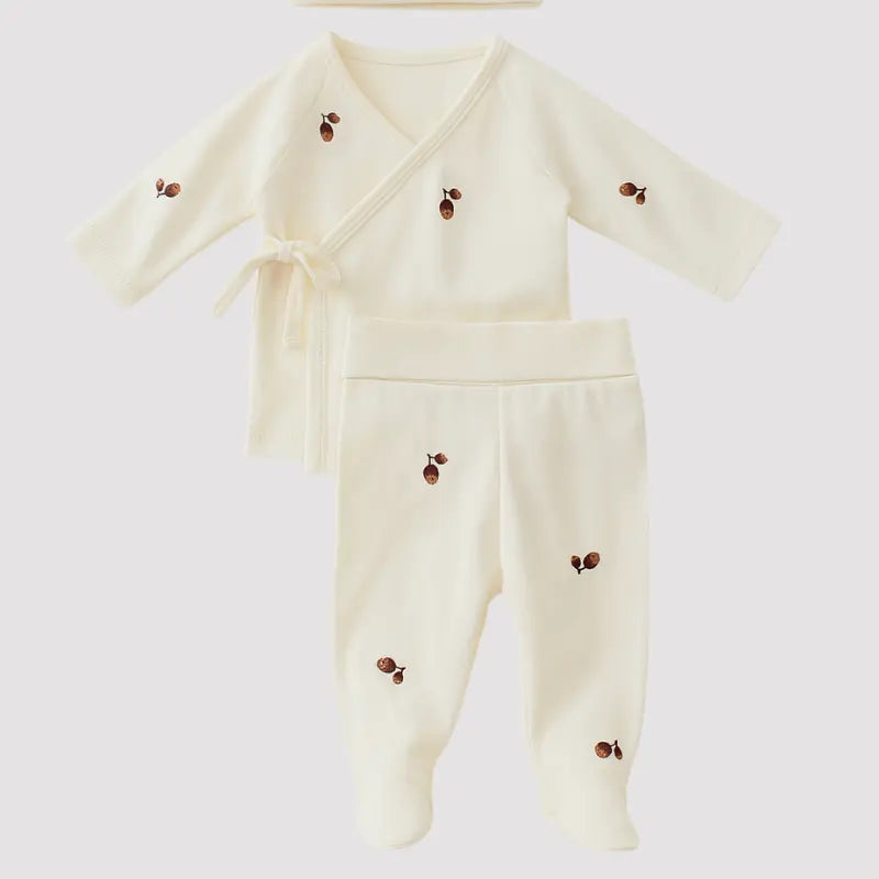 Kit Recem Nascido 3 pecas Organic Nozes de Natal