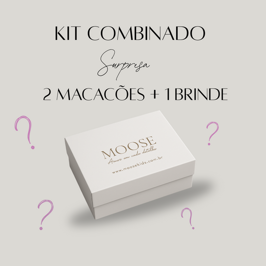 Kit Recém Nascido Menina Surpresa 2 Peças Macacões +1 Brinde