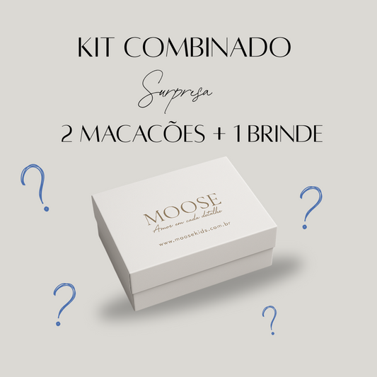 Kit Recém Nascido Menino Surpresa 2 Peças Macacões +1 Brinde