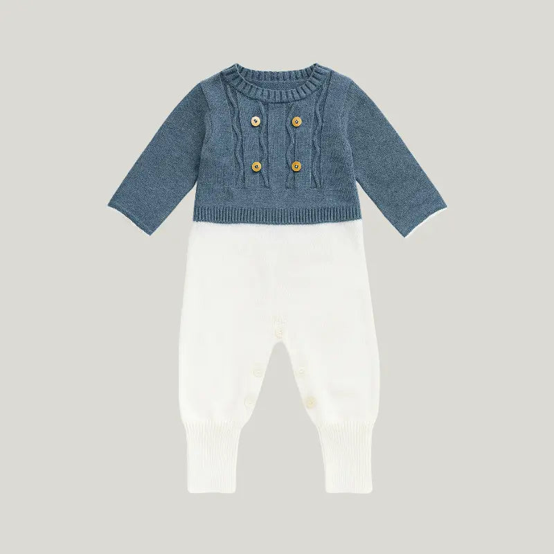 Macacão Recém Nascido Saída Maternidade Prince Azul Jeans