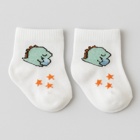 Meia Bebe Dino White