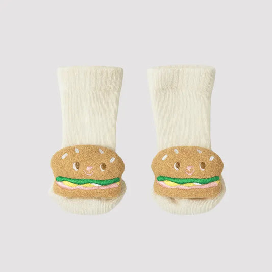 Meia Bebe Hamburguer fofo Sensorial