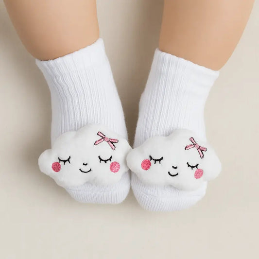 Meia Bebê Nuvem fofa sensorial